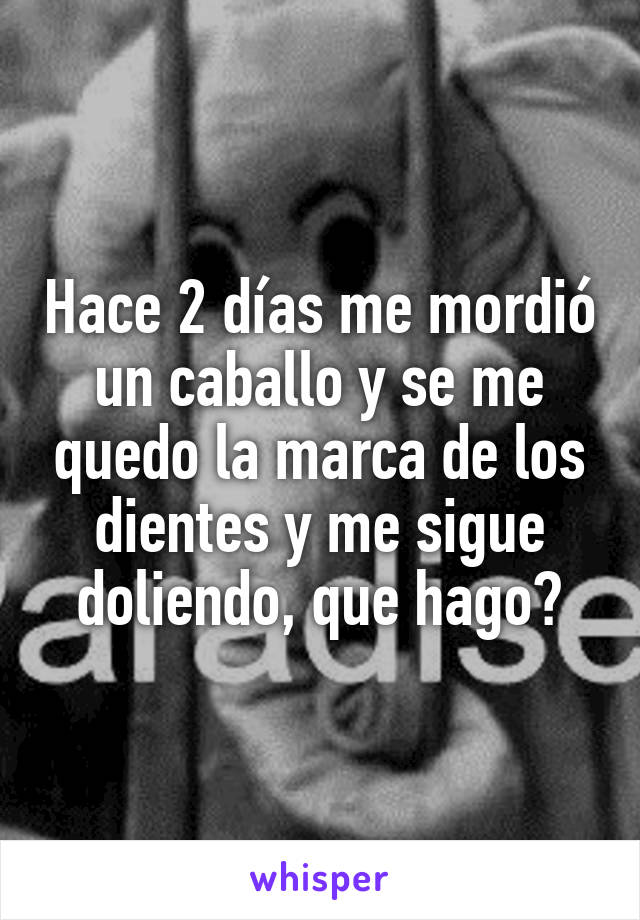 Hace 2 días me mordió un caballo y se me quedo la marca de los dientes y me sigue doliendo, que hago?