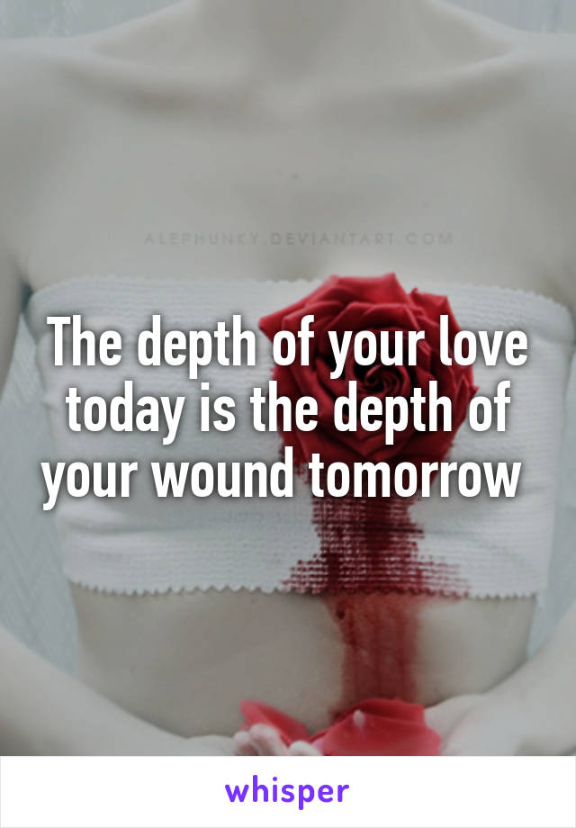 The depth of your love today is the depth of your wound tomorrow 