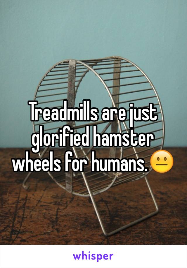 Treadmills are just glorified hamster wheels for humans.😐