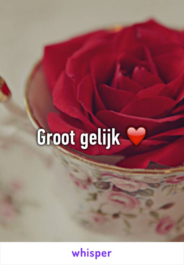 Groot gelijk ❤️