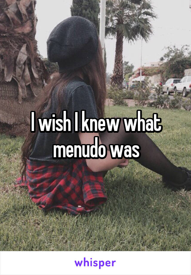 I wish I knew what menudo was