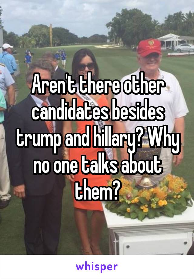 Aren't there other candidates besides trump and hillary? Why no one talks about them?