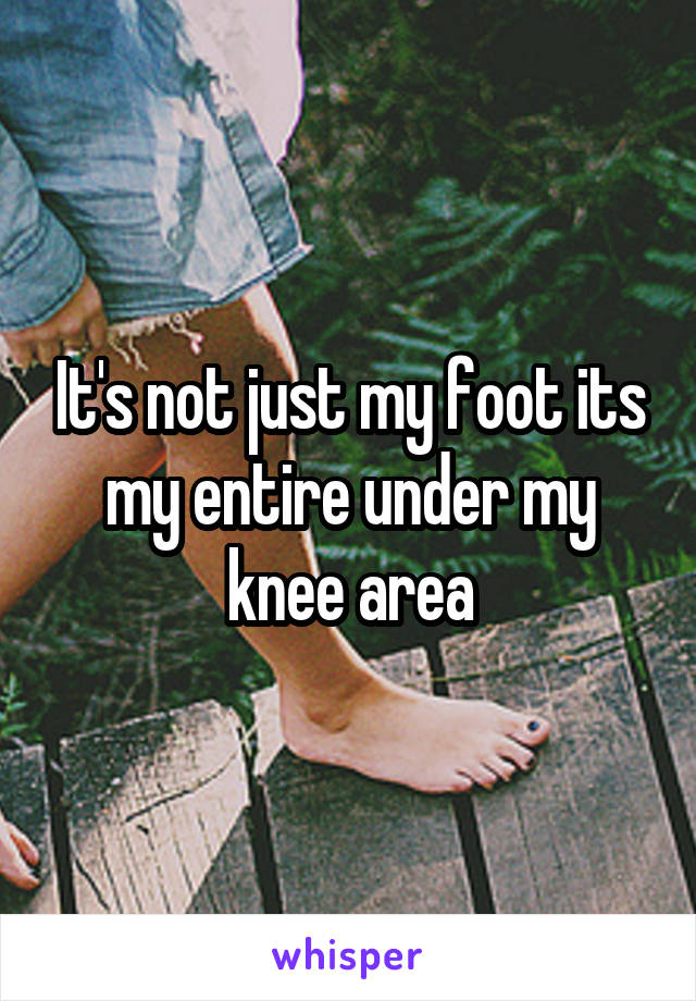 It's not just my foot its my entire under my knee area