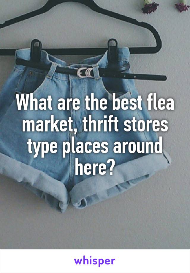 What are the best flea market, thrift stores type places around here?