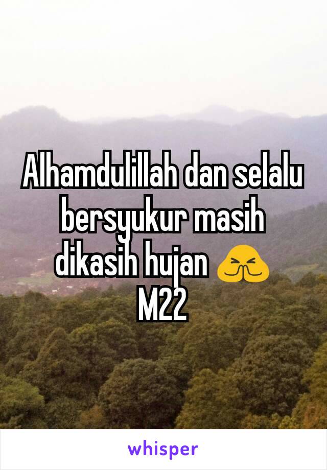 Alhamdulillah dan selalu bersyukur masih dikasih hujan 🙏
M22