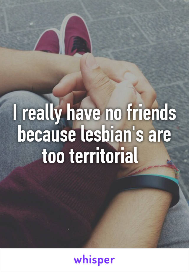 I really have no friends because lesbian's are too territorial  