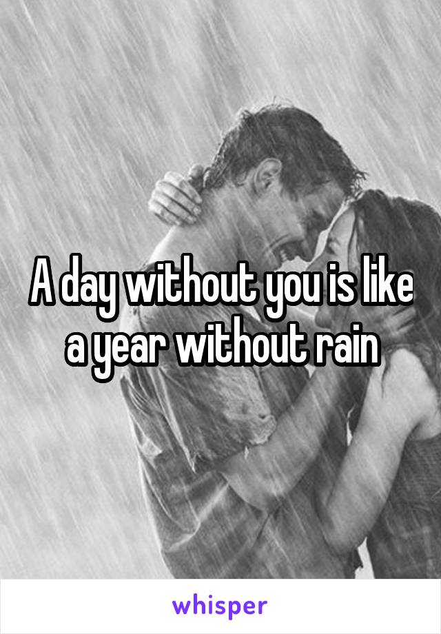 A day without you is like a year without rain