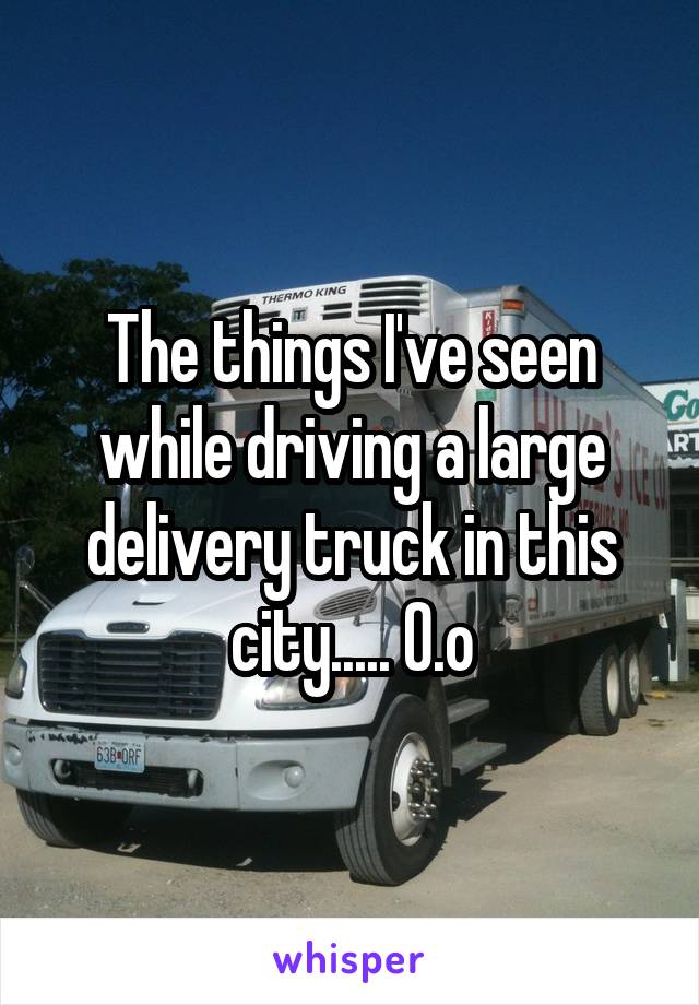 The things I've seen while driving a large delivery truck in this city..... O.o