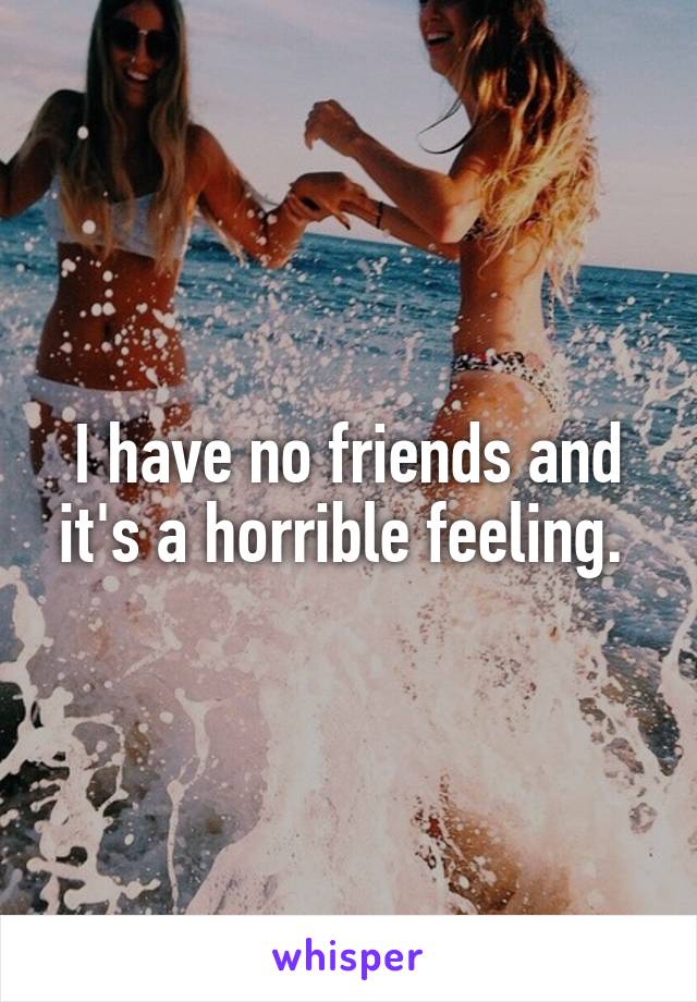 I have no friends and it's a horrible feeling. 