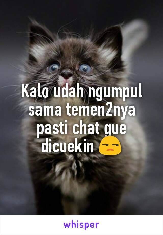 Kalo udah ngumpul sama temen2nya pasti chat gue dicuekin 😒