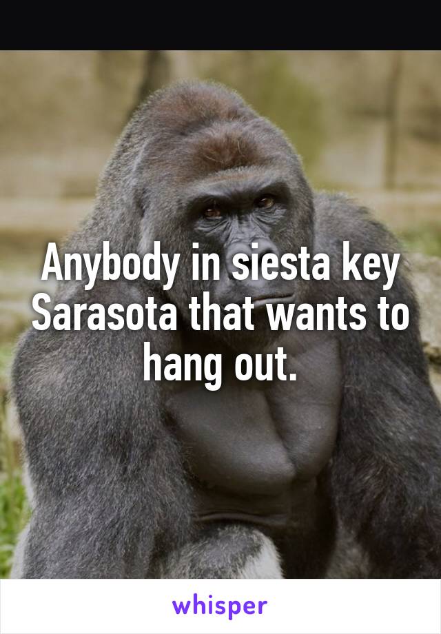 Anybody in siesta key Sarasota that wants to hang out.