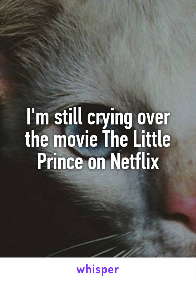 I'm still crying over the movie The Little Prince on Netflix