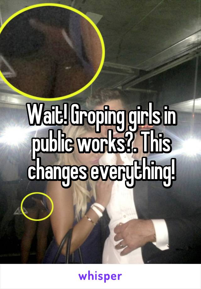 Wait! Groping girls in public works?. This changes everything!