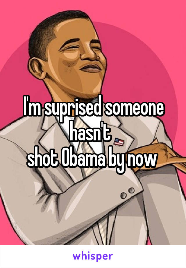 I'm suprised someone hasn't  
shot Obama by now 