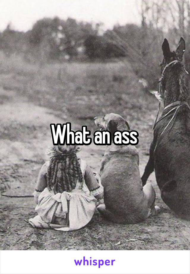 What an ass 