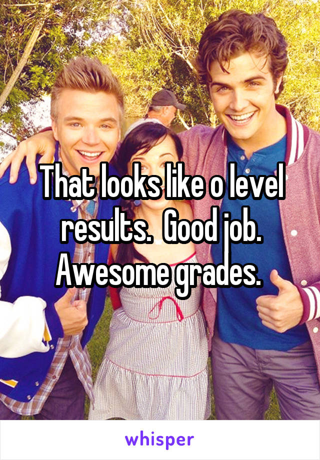 That looks like o level results.  Good job. Awesome grades. 