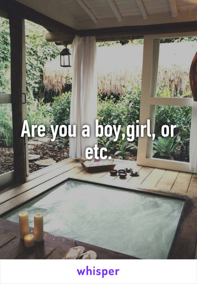 Are you a boy,girl, or etc.