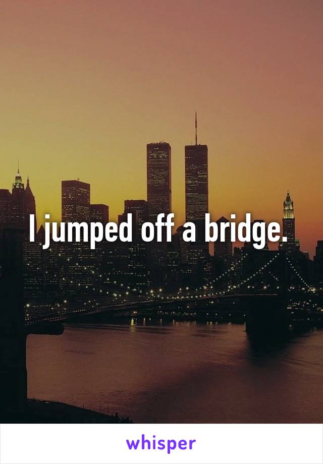 I jumped off a bridge. 