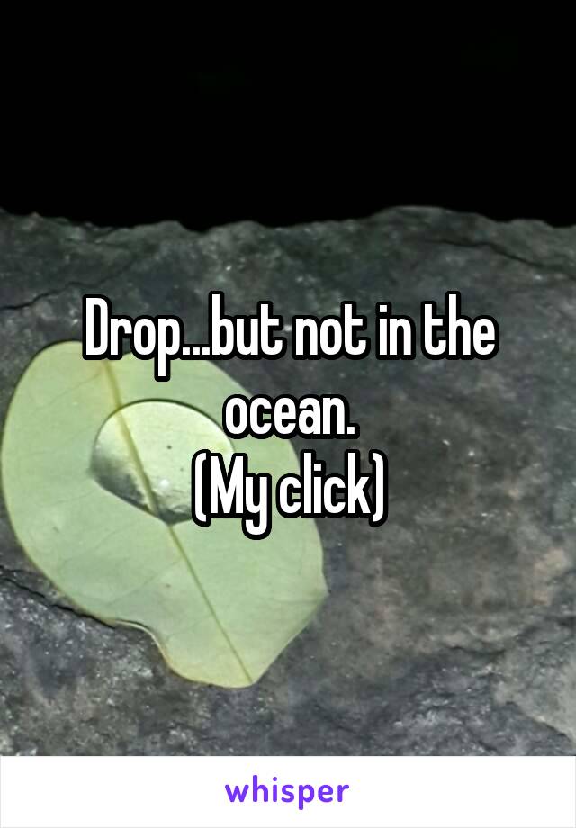 Drop...but not in the ocean.
(My click)
