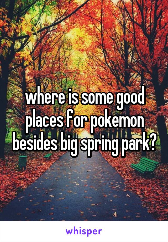 where is some good places for pokemon besides big spring park?