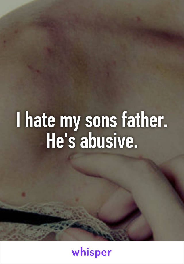 I hate my sons father. He's abusive.