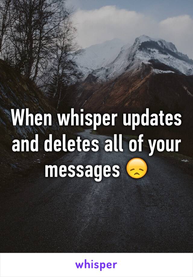 When whisper updates and deletes all of your messages 😞
