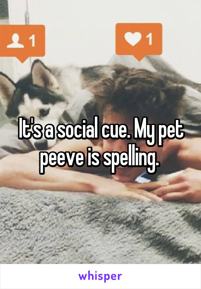 It's a social cue. My pet peeve is spelling. 