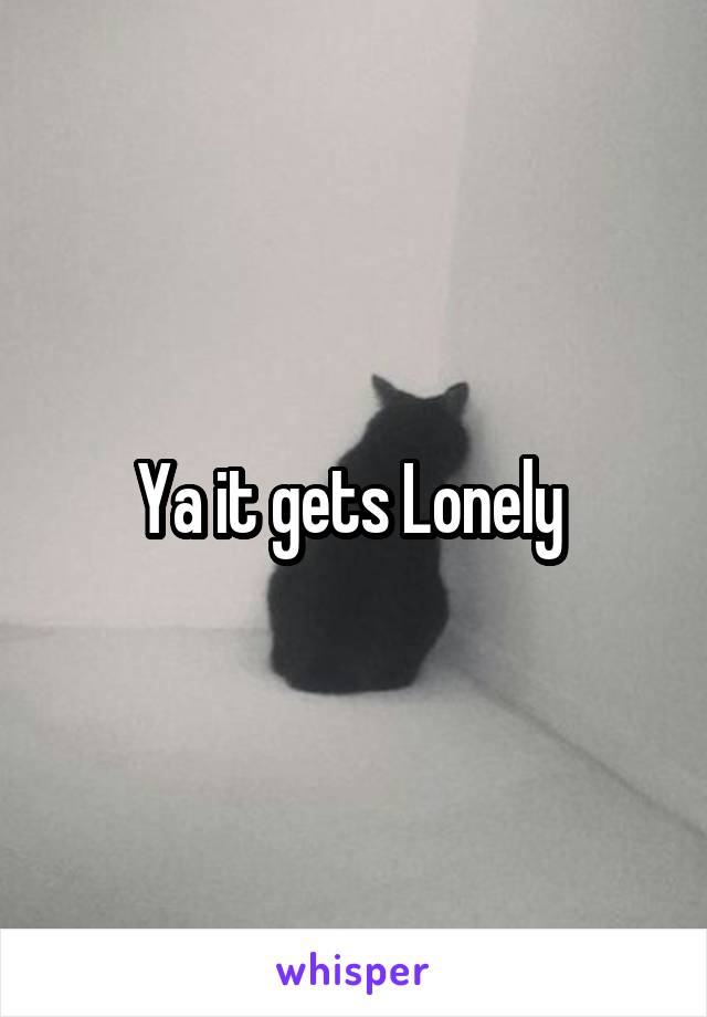 Ya it gets Lonely 