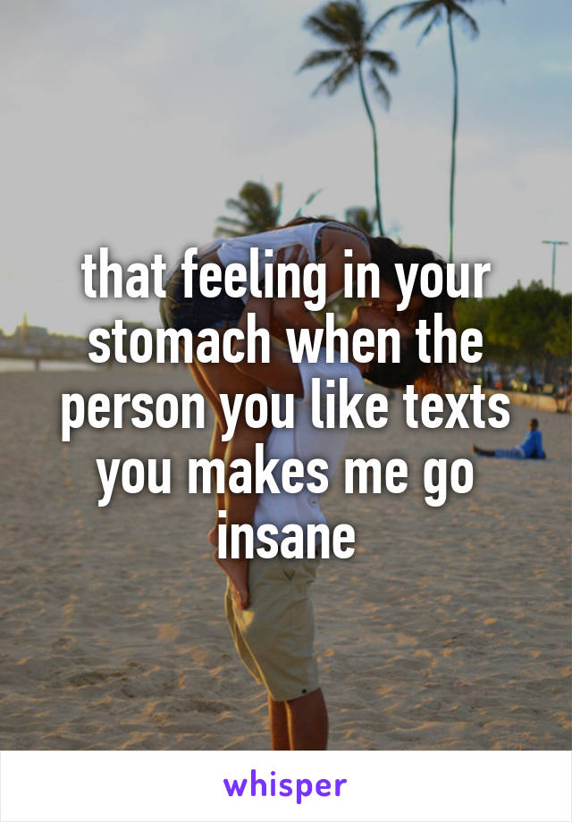 that feeling in your stomach when the person you like texts you makes me go insane