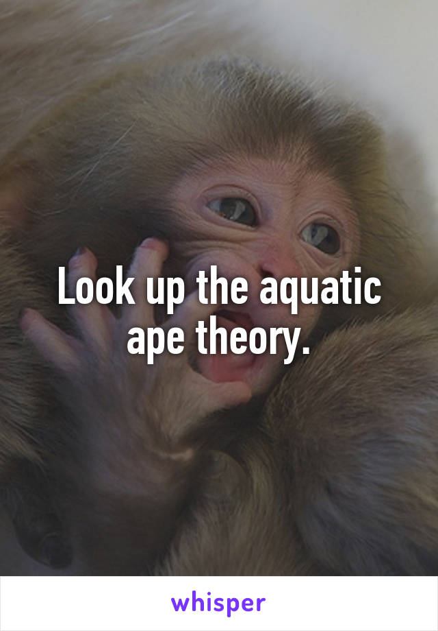 Look up the aquatic ape theory.