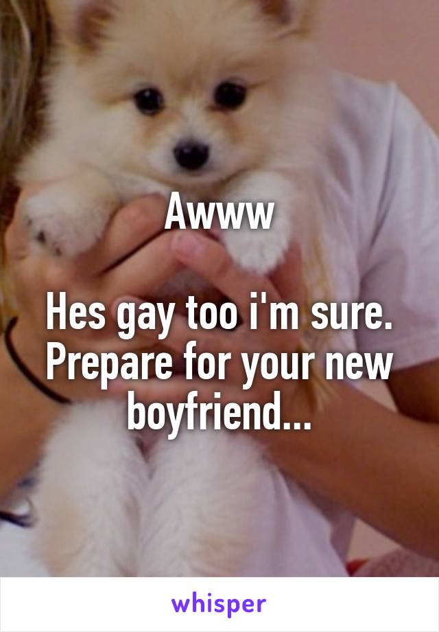 Awww

Hes gay too i'm sure.
Prepare for your new boyfriend...