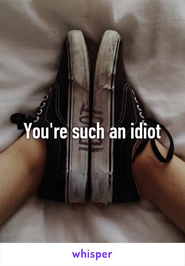 You're such an idiot