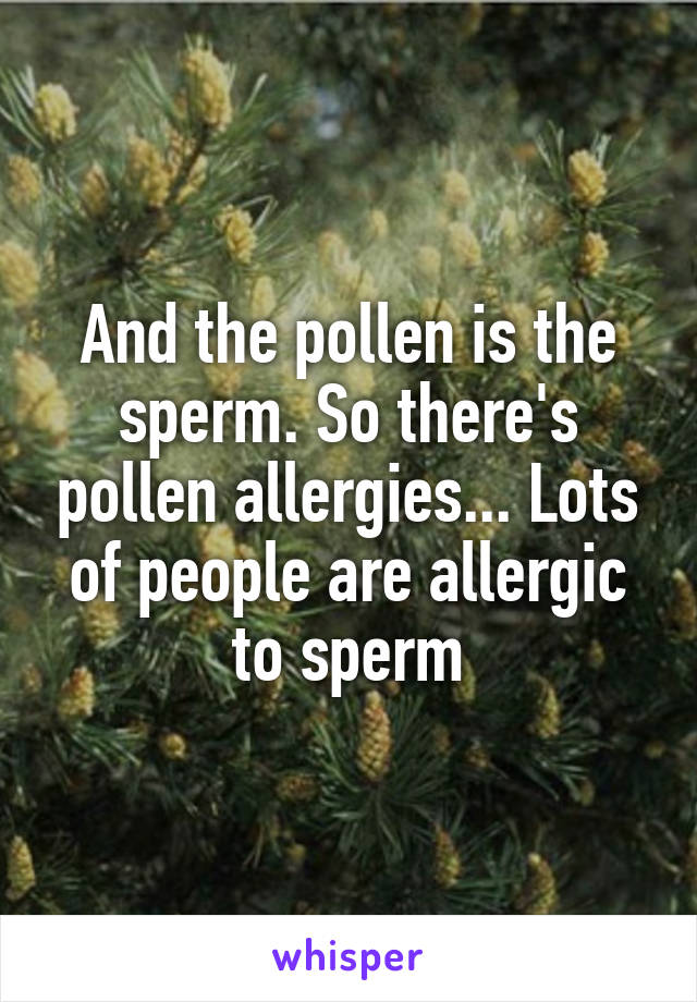 And the pollen is the sperm. So there's pollen allergies... Lots of people are allergic to sperm