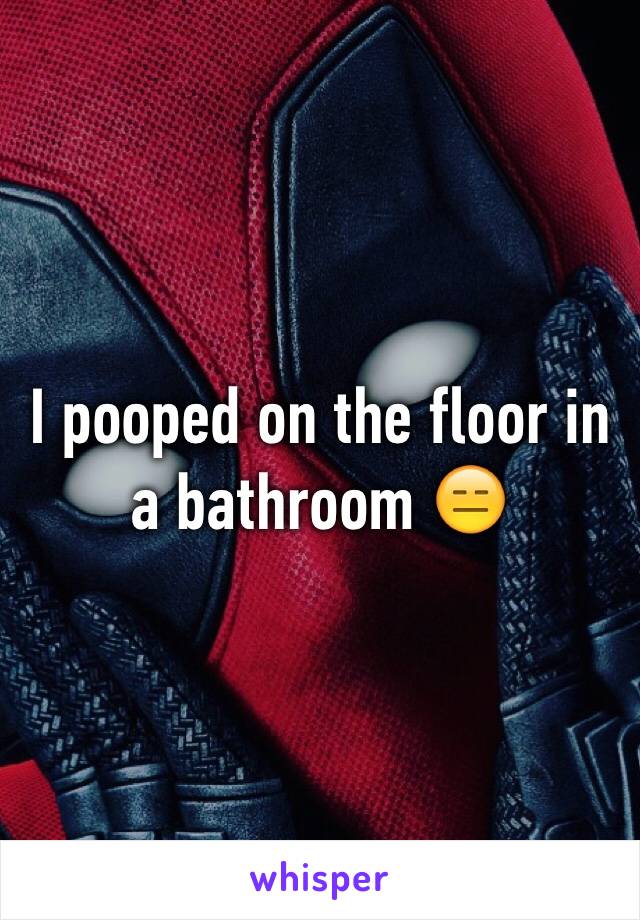 I pooped on the floor in a bathroom 😑 