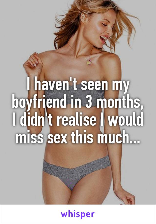 I haven't seen my boyfriend in 3 months, I didn't realise I would miss sex this much...