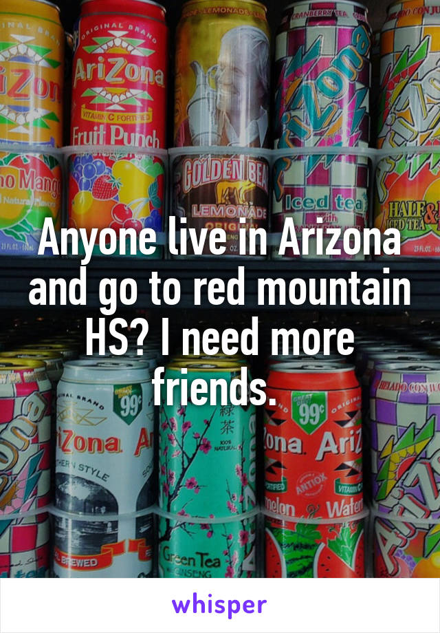 Anyone live in Arizona and go to red mountain HS? I need more friends. 