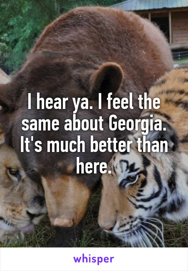 I hear ya. I feel the same about Georgia. It's much better than here.