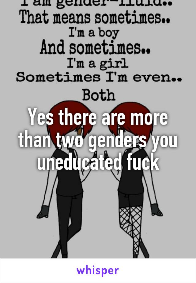 Yes there are more than two genders you uneducated fuck