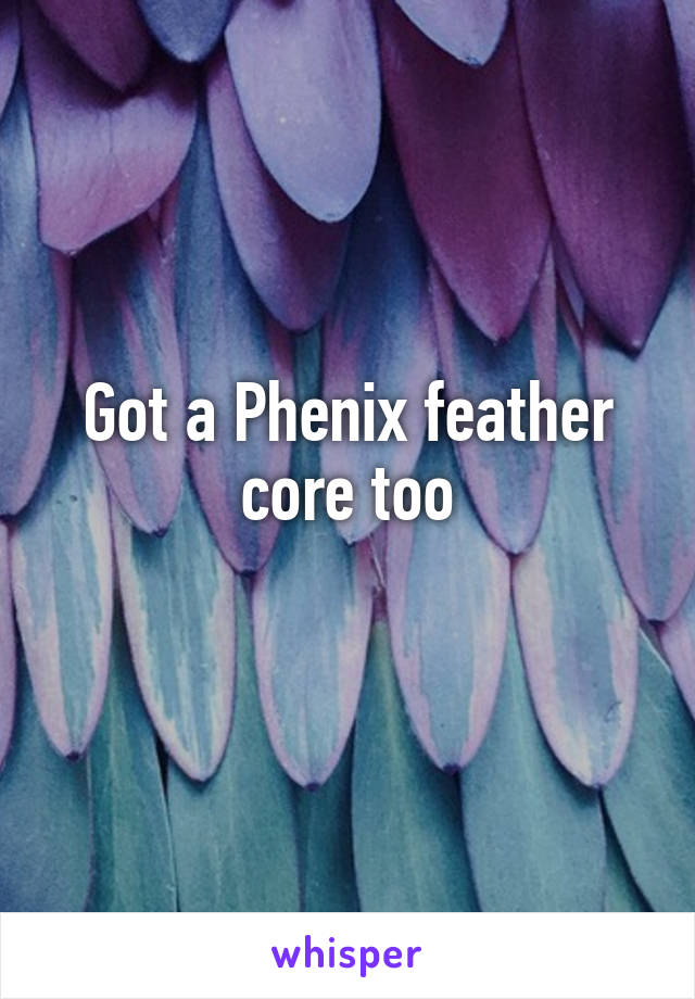 Got a Phenix feather core too
