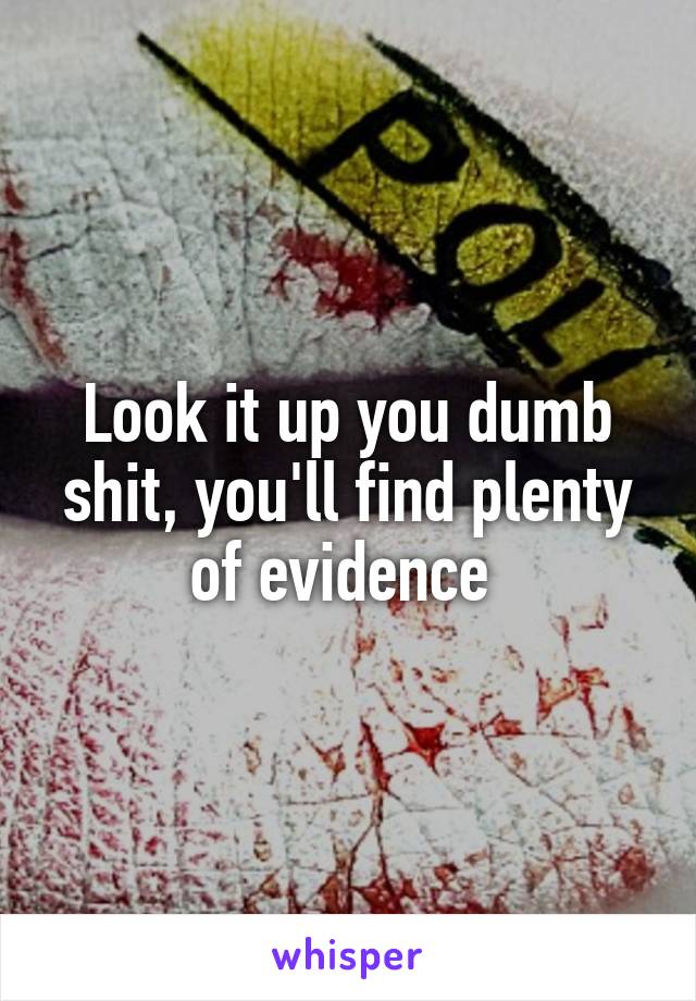 Look it up you dumb shit, you'll find plenty of evidence 