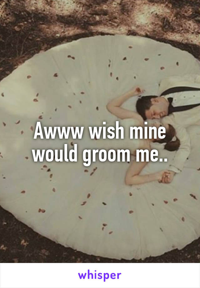 Awww wish mine would groom me..
