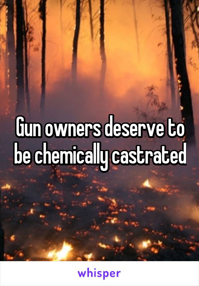 Gun owners deserve to be chemically castrated