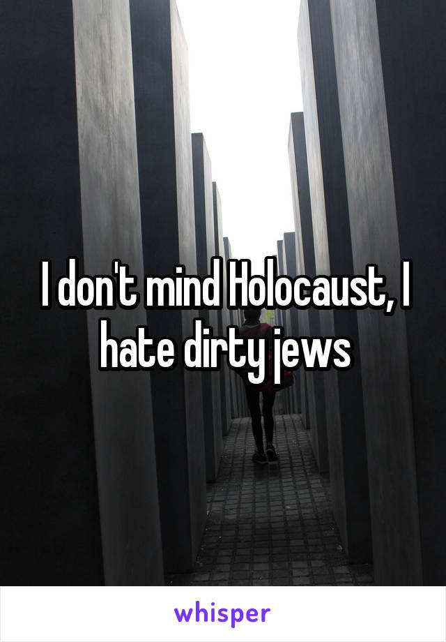 I don't mind Holocaust, I hate dirty jews