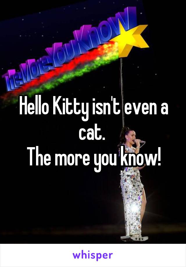 Hello Kitty isn't even a cat. 
The more you know!