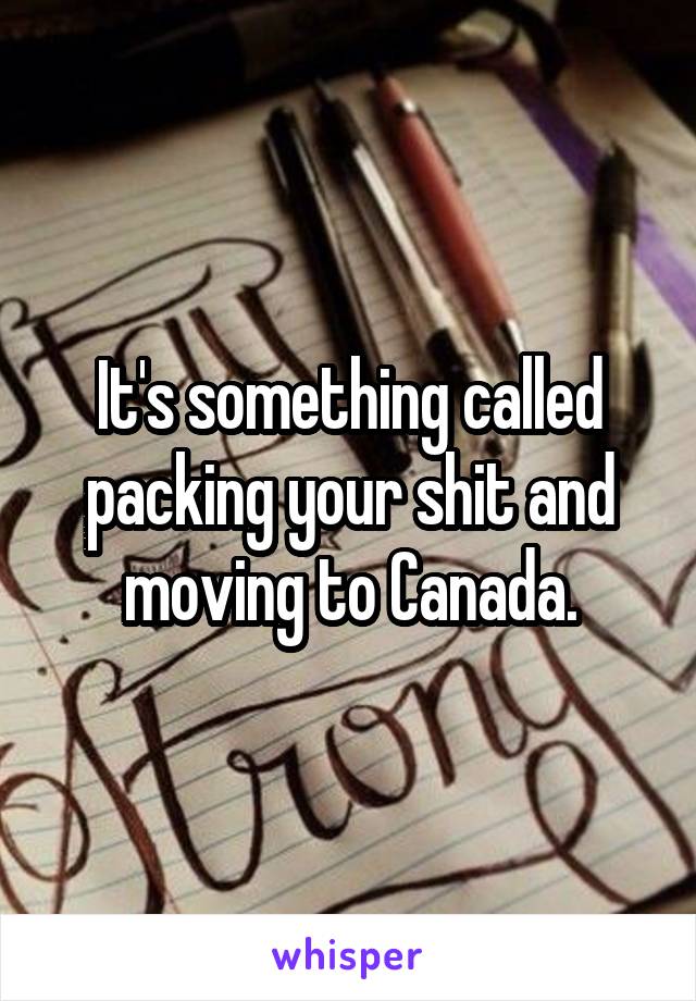 It's something called packing your shit and moving to Canada.