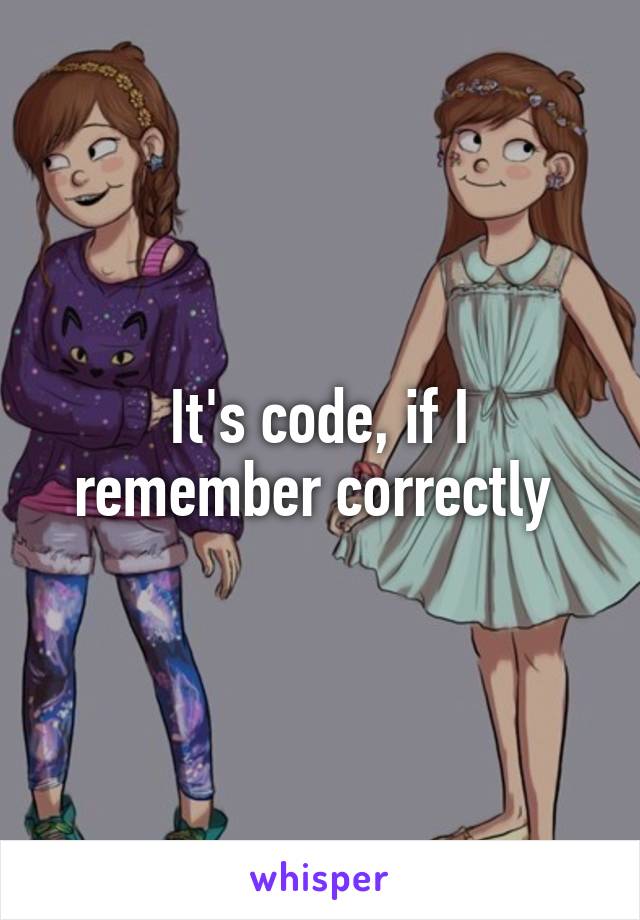 It's code, if I remember correctly 