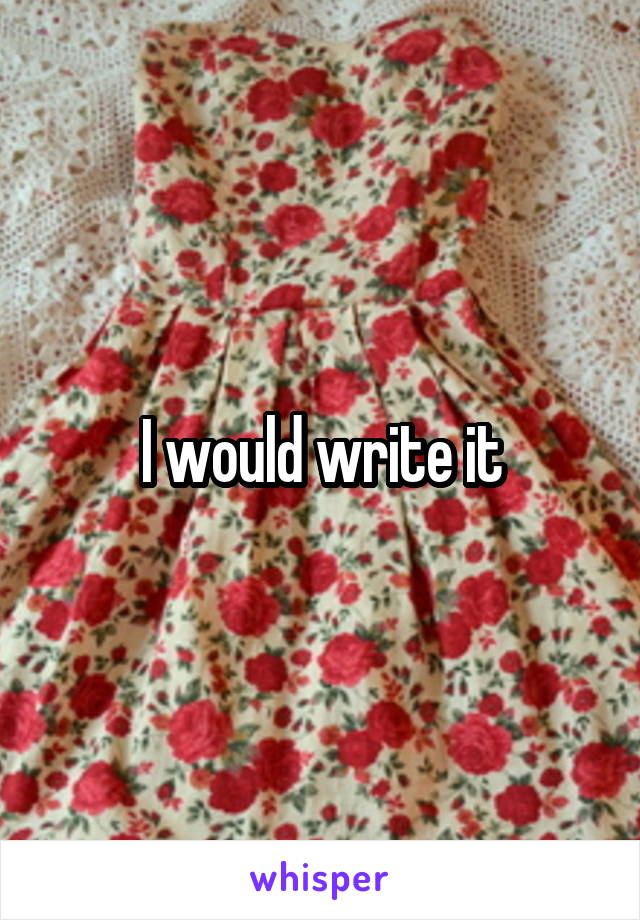 I would write it