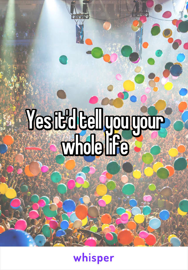 Yes it'd tell you your whole life