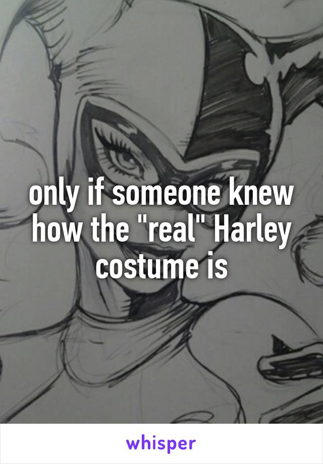 only if someone knew how the "real" Harley costume is
