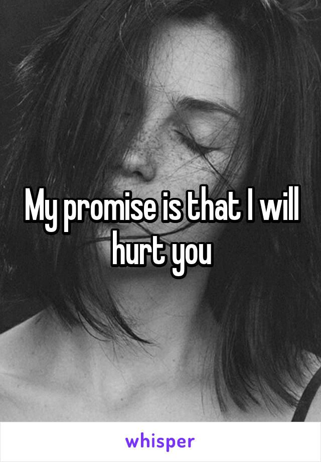 My promise is that I will hurt you